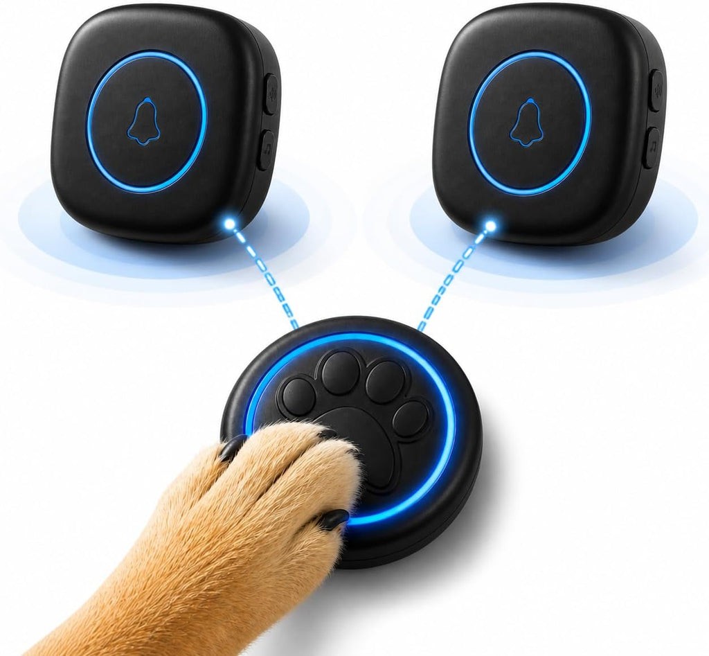 Soft Ring Blk Dog Bells to Go Outside - Wireless Dog Door Bell with 1000ft Range, 60 Melodies, LED, Waterproof Potty Training Bell for Dogs - Dog Door Bells for Potty Training(1 Bell & 1 Receiver) - Image 11