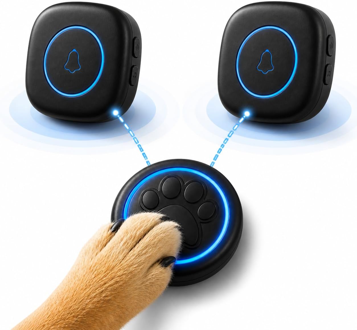 Soft Ring Blk Dog Bells to Go Outside - Wireless Dog Door Bell with 1000ft Range, 60 Melodies, LED, Waterproof Potty Training Bell for Dogs - Dog Door Bells for Potty Training(1 Bell & 1 Receiver) - Image 11