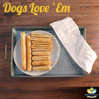 Natural beef dog chew basted with chicken jerky for dental health