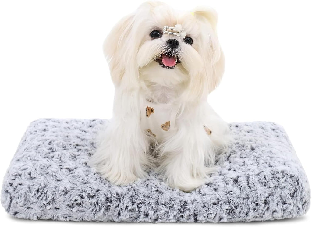 KSIIA Washable Dog Bed Anti-Slip Dog Crate Beds Deluxe Plush Kennel Pad Comfy Pet Sleeping Mat for Large Dogs, 35" x 23", Black - Image 12