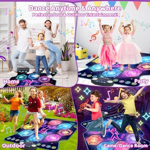 Ã£â‚¬ÂUpgradedÃ£â‚¬â€˜ Dance Mat Toys for 3-12 Year Old Girls Boys, Electronic Light-up Dance Pad with Wireless Bluetooth 8-Buttons 9 Levels, Dancing Mat for Kids Music Game Xmas Birthday Gifts Toddler - Image 5