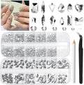 Alociam white nail rhinestones front view packaging box
