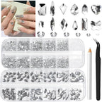 Alociam white nail rhinestones front view packaging box
