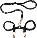 Double Dog Leash - Tangle-Free Dual Leash with 360 degrees Swivel, Shock Absorbing Bungee, Reflective Stitching & Hand-Braided Main Rope (Supports Up to 440 lbs, Pink) - Image 10