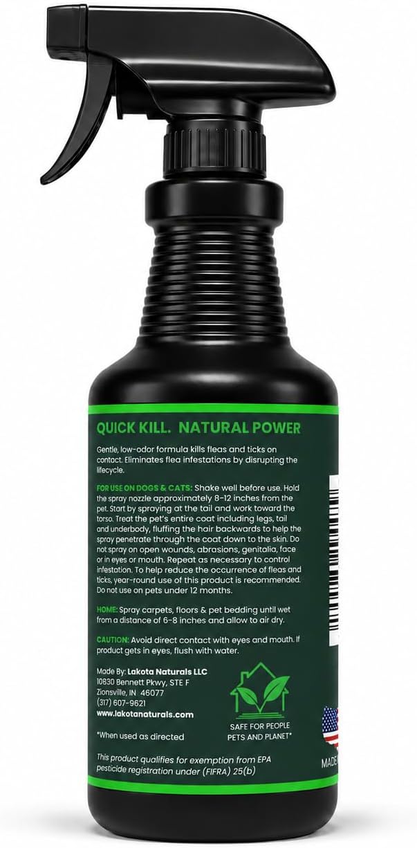 Natural plant based flea spray for dogs and cats indoor pet care