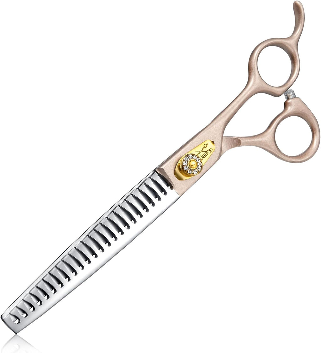 JASON Professional Dog Grooming Scissors - 7 Inch Curved Shear Japanese 440C Stainless Steel Dog Scissors with Diamond Screw, Rosegold, Sharp - Image 12