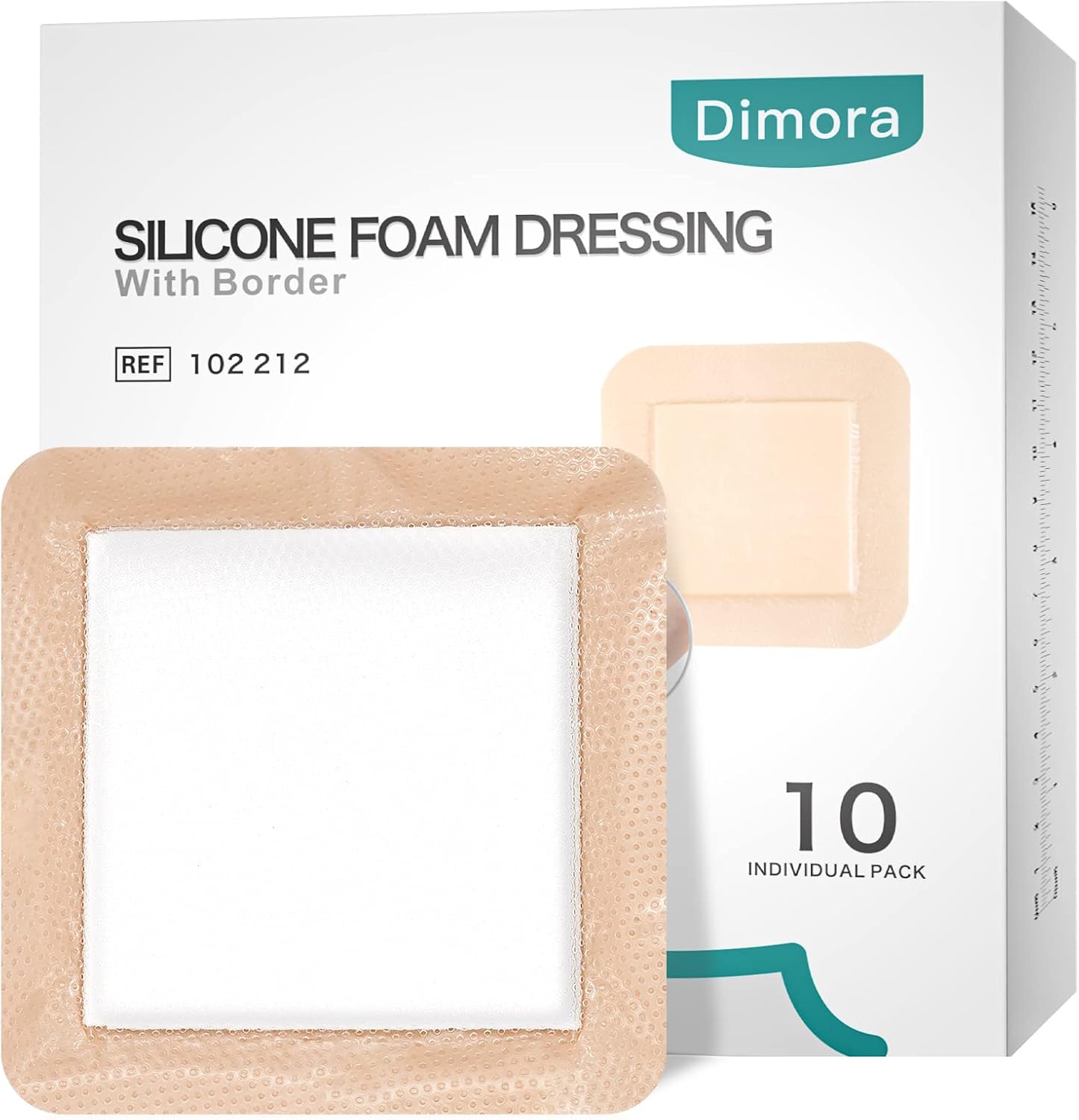 Dimora Silicone Foam Dressing 10 pack front view showcasing retail packaging