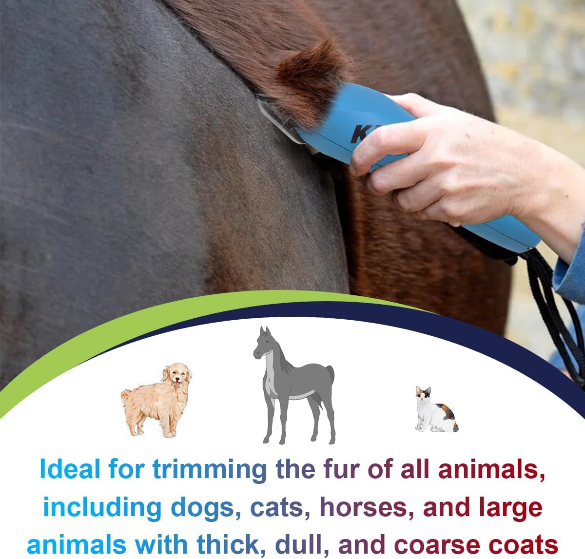10W Wide Pet Dog Grooming Detachable Blades, 1/16" (1.5mm) | Compatible with Andis, Oster A5, Wahl KM10 Clippers, Fit for larger animals - Image 9