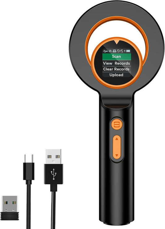 Symcode pet microchip scanner front view with display