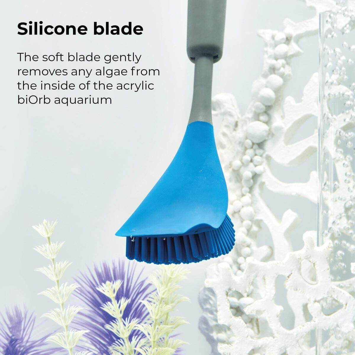 biOrb bubble tube cleaning tool with ribbed silicone handle