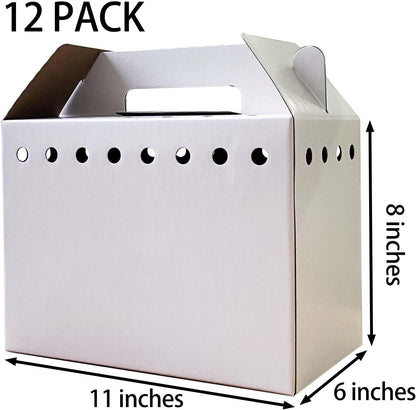 Cardboard Pet Carriers for Small Animals, Hamsters, Gerbils, Birds, Reptiles, Not for Cats or Dogs, Disposable Cardboard Pet Carrier 12 Pack - Image 3