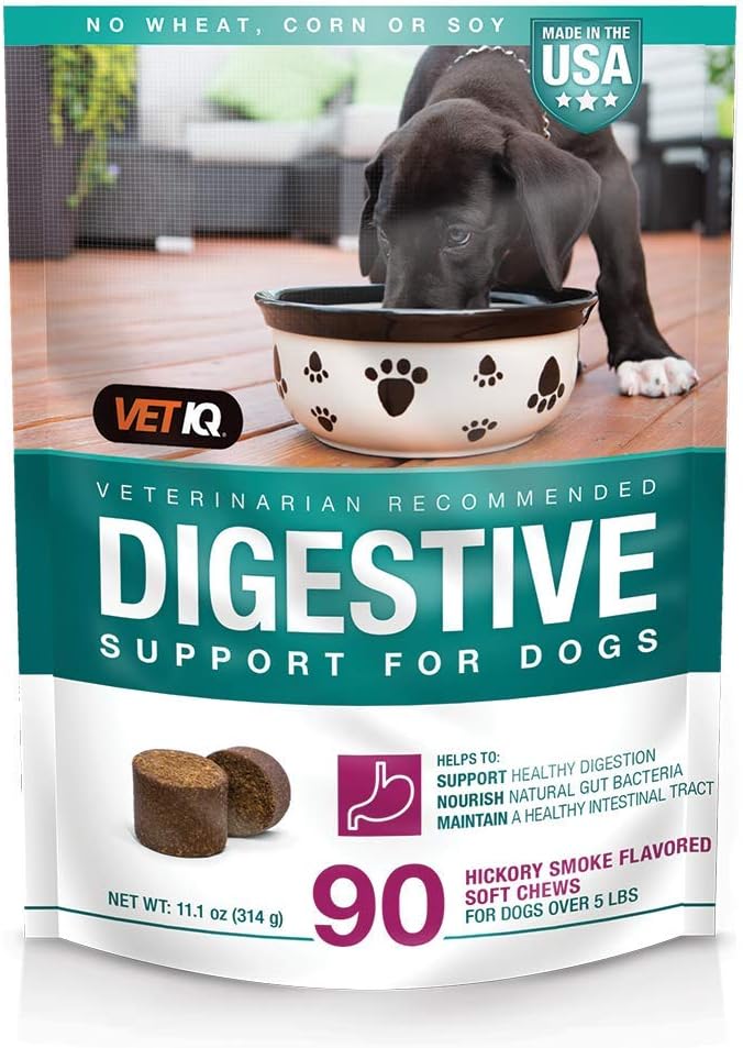 VetIQ Probiotic Supplement for Dogs, Digestive Support for Dogs, Nourishes Gut Bacteria and Supports Bowel Function, Hickory Smoke Flavor, Made in the USA, 60 Count - Image 11