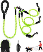 No Tangle 3 Dog Leash - Main Lead Rope with Padded Handle, Three Detachable Leash Splitters, Heavy-Duty Clip, 4.76ft for Walking, Running, Small, Medium, Large Dogs (Pink) - Image 10