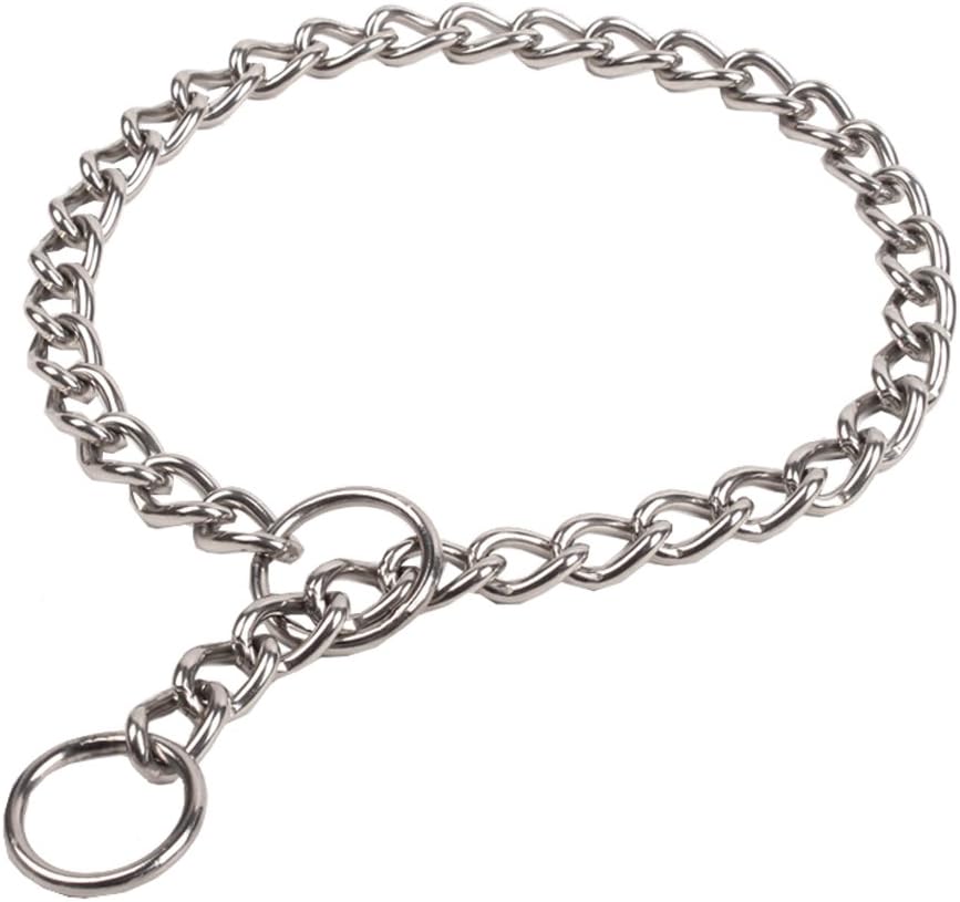 SGODA Chain Dog Training Choke Collar front view on a German Shepherd