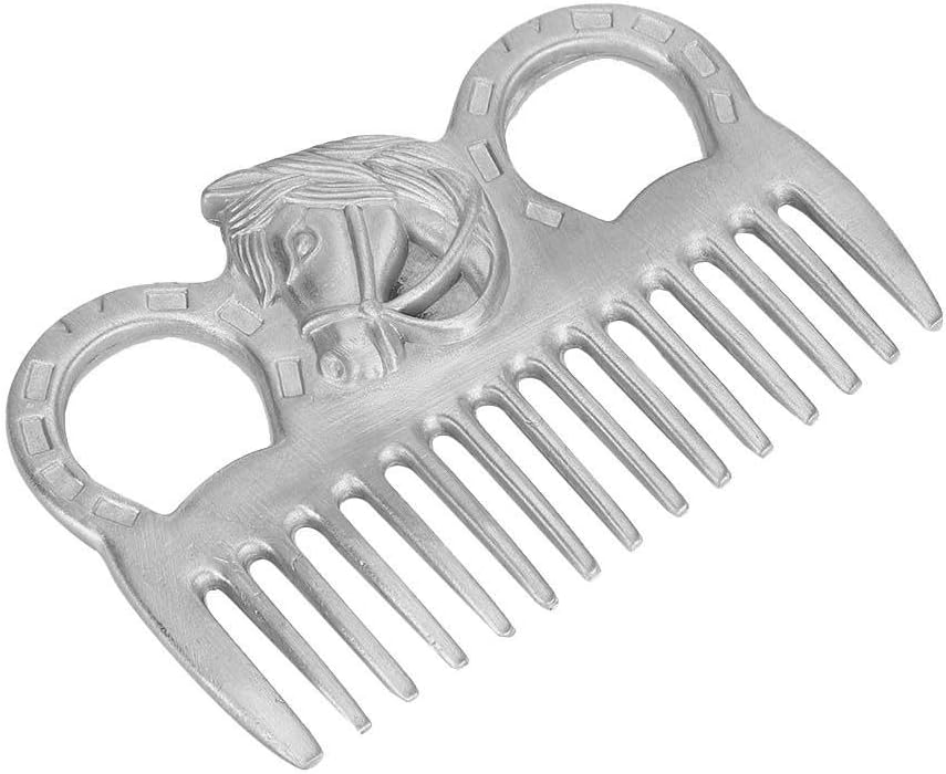 Pssopp metal comb removing hair from horse mane