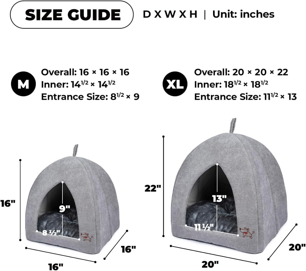 Small dog resting inside Best Pet Supplies dome bed