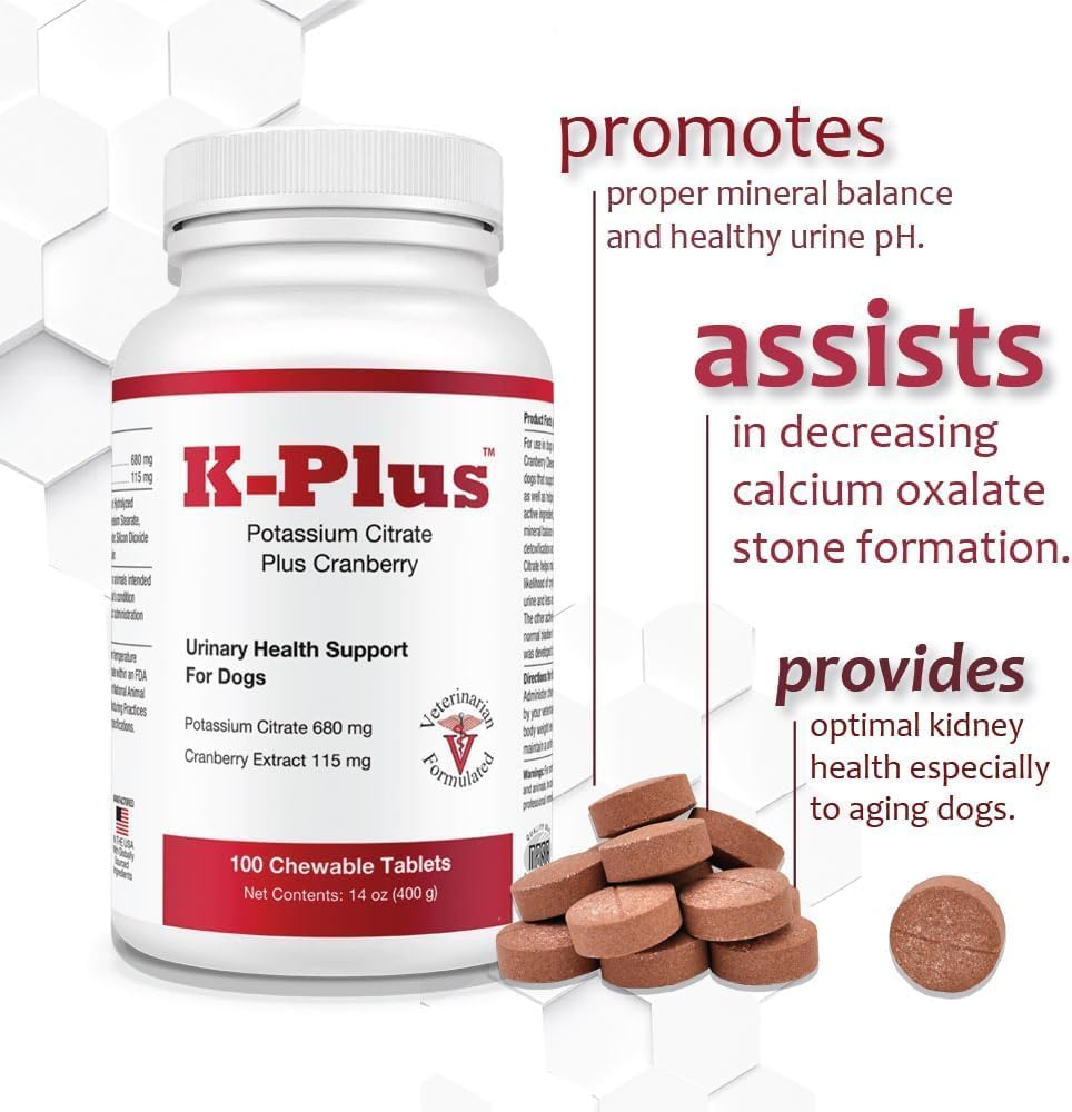 K Plus Potassium Citrate plus Cranberry 100 tablets dog bladder health remedy