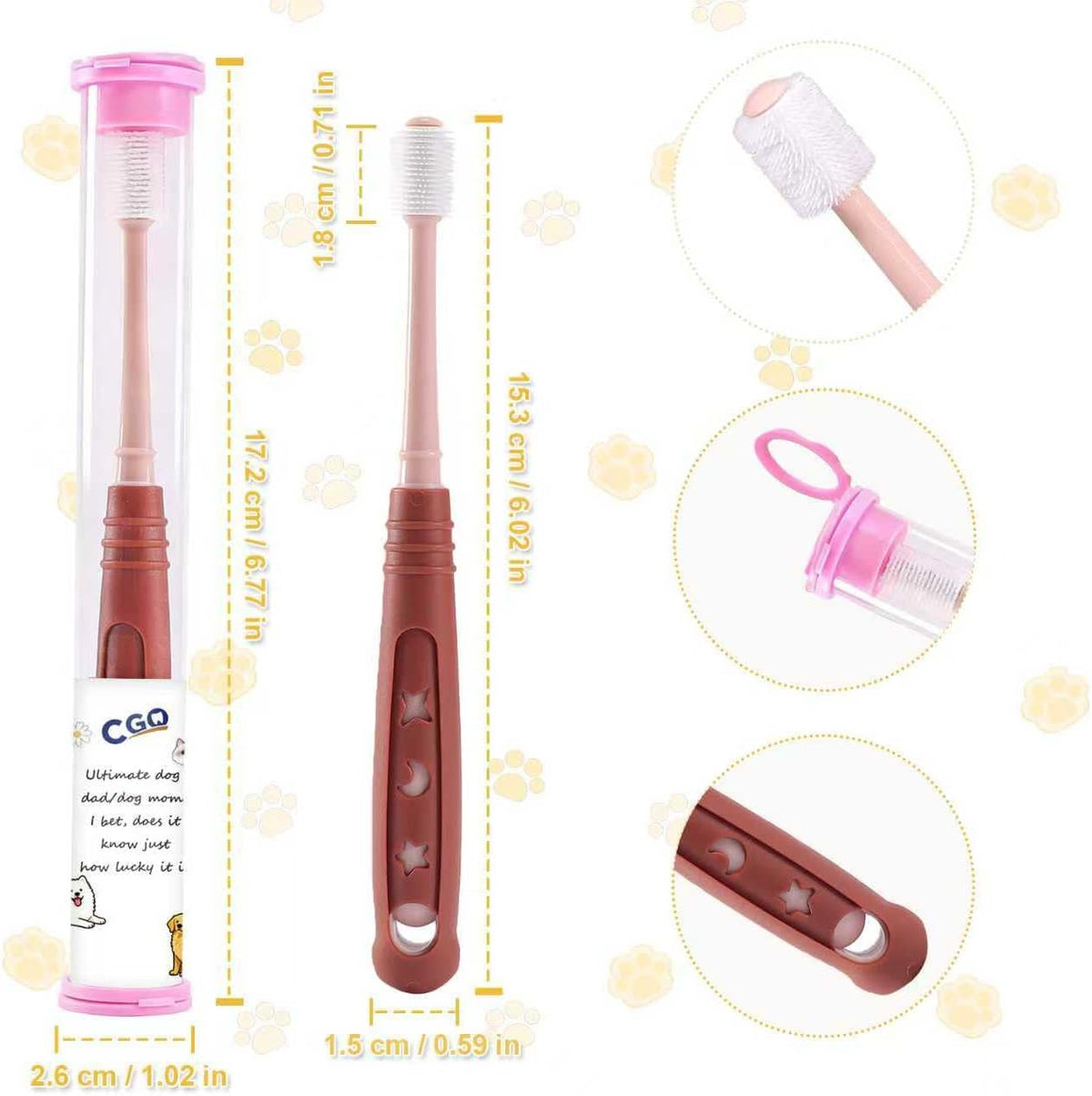Small breed dog dental care kit showing 360 degree coverage