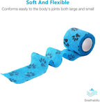 Hand tearing the WePet self-adhesive bandage for easy use
