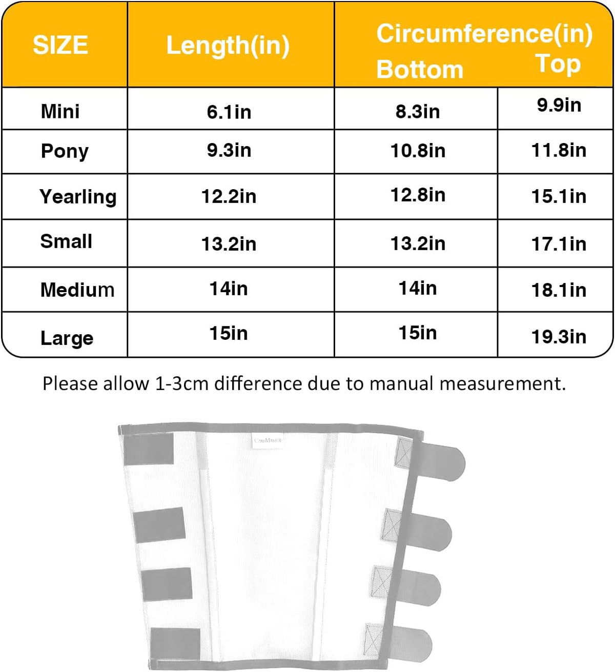 Protective fine mesh leg wraps for horses side angle view