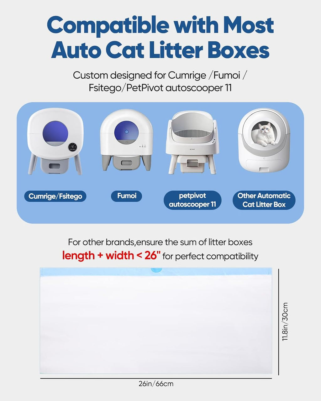AWoHH automatic litter box liners heavy duty blue drawstring close up view