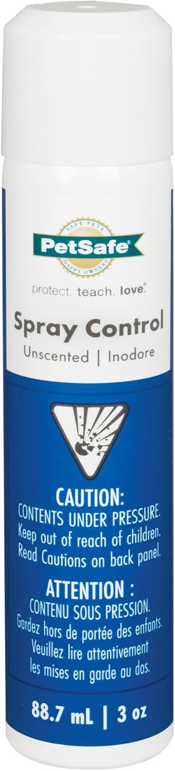 PetSafe citronella spray can held for demonstration