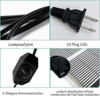 Close-up of the integrated rotary temperature control switch on the power cord
