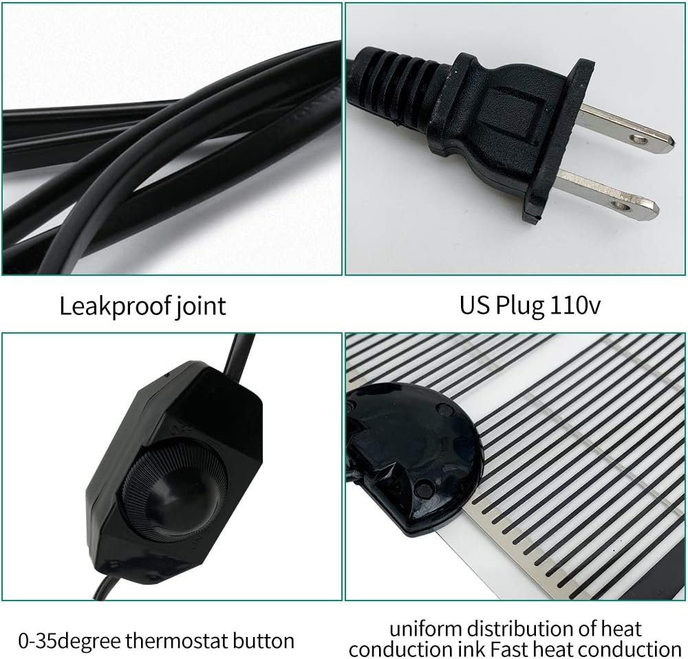 Close-up of the integrated rotary temperature control switch on the power cord
