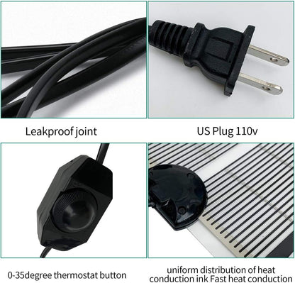 Thin flexible PVC heating mat for lizard tanks