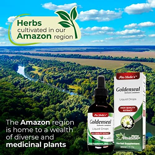 Herbal Island Goldenseal liquid drops displaying the respiratory support benefits on the label