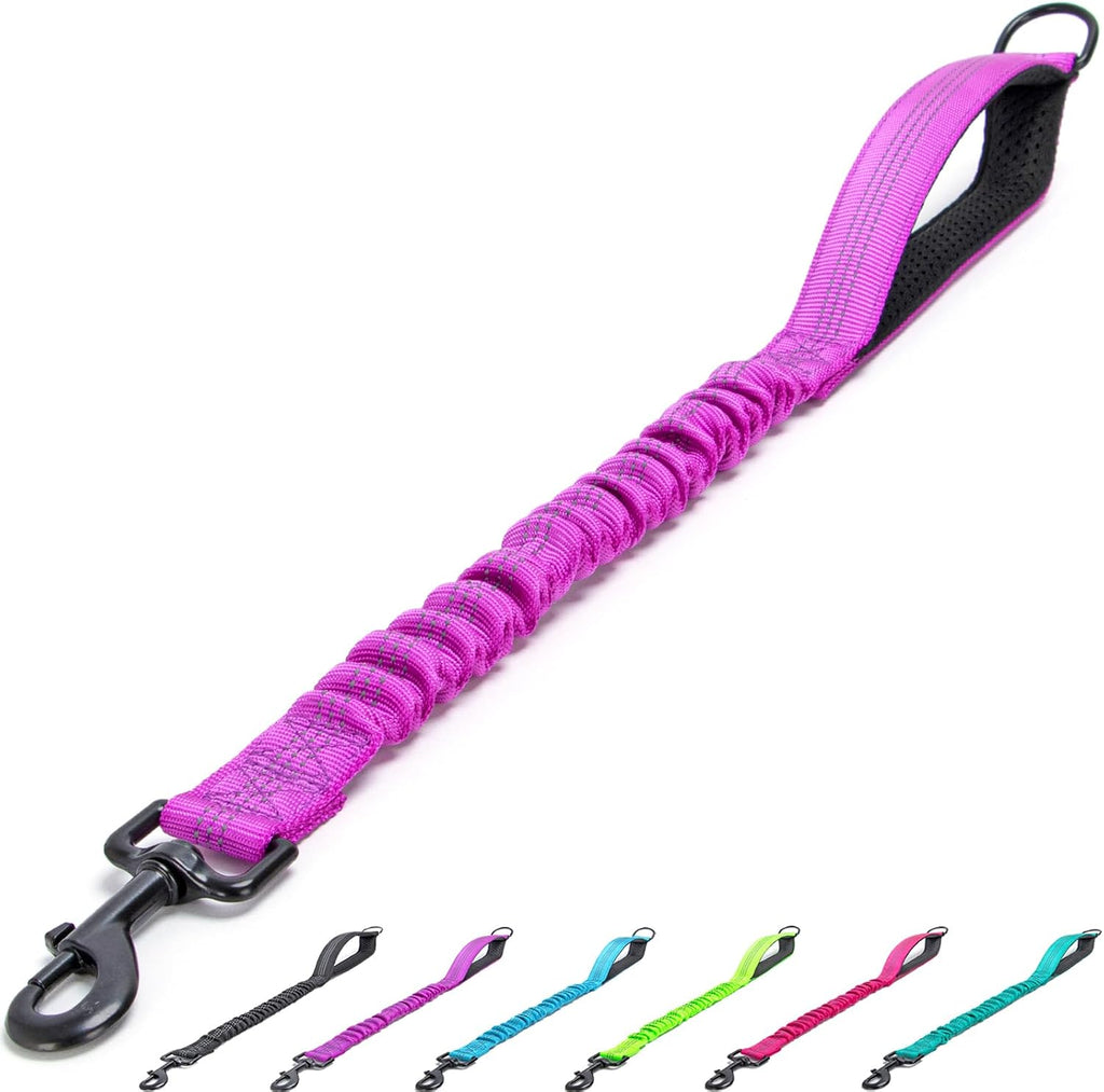 Bungee Dog Leash Extender, 21" Shock Absorbing Leash Extension with Traffic Handle for Dogs, Works with Any Lead, Reflective & 6 Colors- Black - Image 14