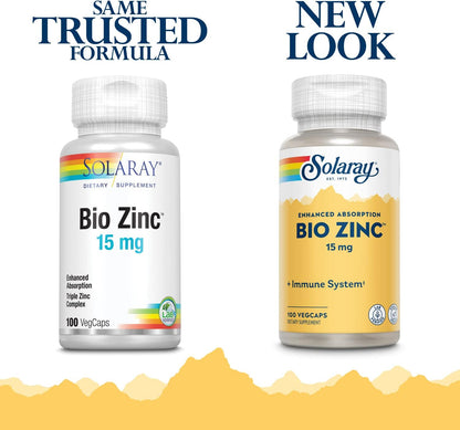 Solaray Bio Zinc 15 mg | Triple Zinc Complex for Healthy Immune System, Endocrine & Cell Function Support | 100 VegCaps - Image 3