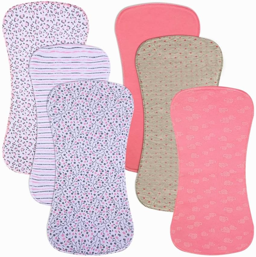 Gelisite 6 Pack Cotton Baby Burp Cloths front view commercial