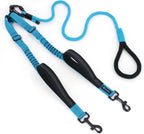 Double Dog Leash No Tangle - Dual Dog Leash for 2 Dogs with Shock Absorbing Bungee, 360 degrees Swivel, Reflective Safety, Heavy Duty for Medium & Large Dogs (Carnation Red) - Image 10