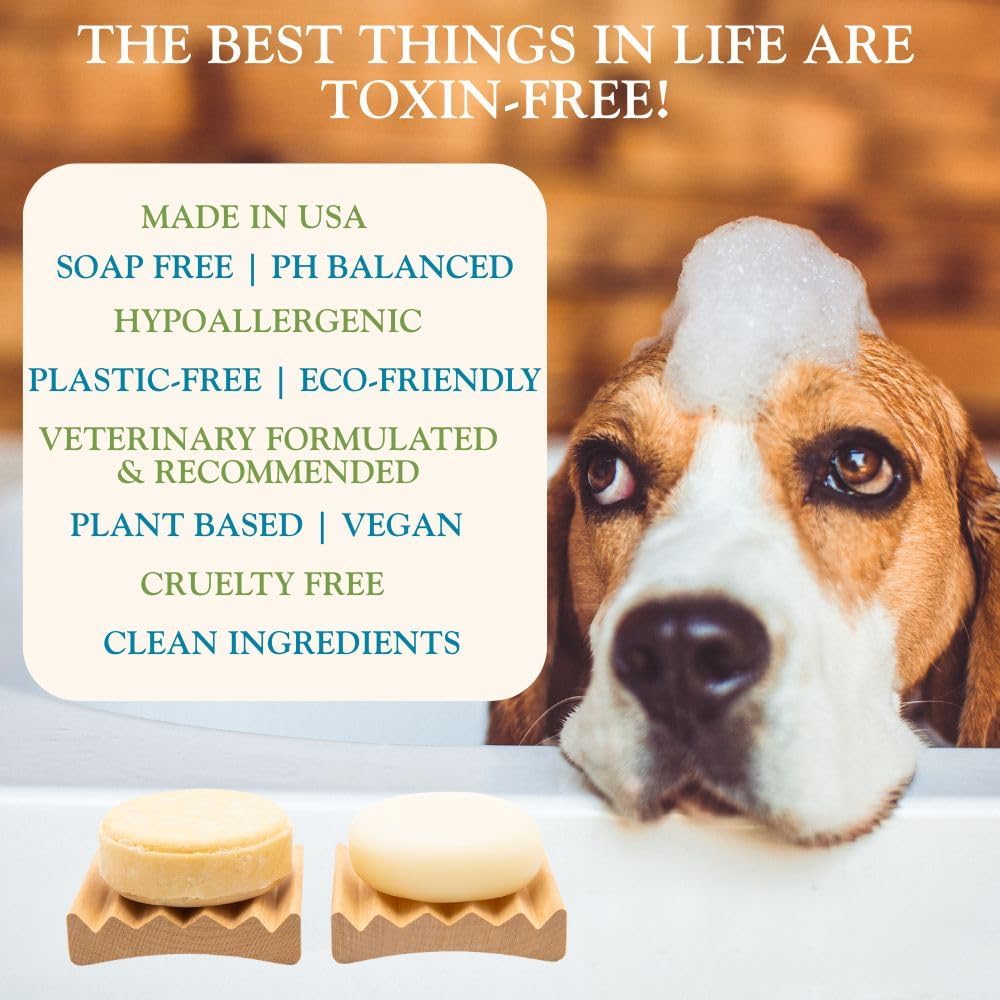 Natural pet conditioner bar infused with cedarwood lemongrass and peppermint essential oils.