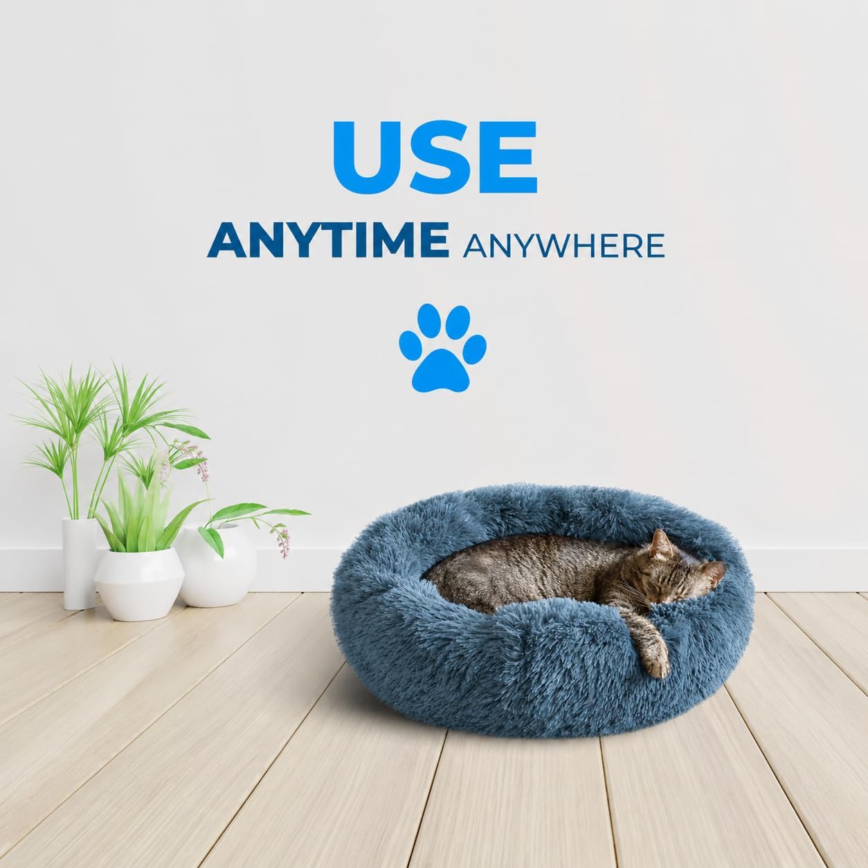 Bottom view showing non slip material of pet bed