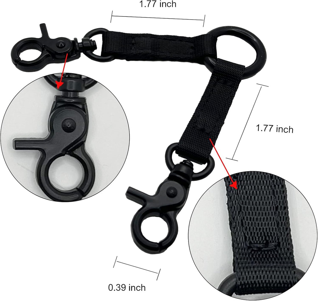Della Stella double headed hook pet safety lead demonstrating the three hundred and sixty degree swivel mechanism.