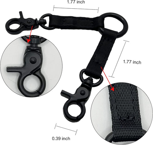 Della Stella double headed hook pet safety lead demonstrating the three hundred and sixty degree swivel mechanism.