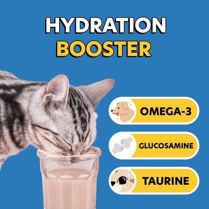 Super Pawbulous pet milk packaging back label showing feeding guidelines and crude analysis