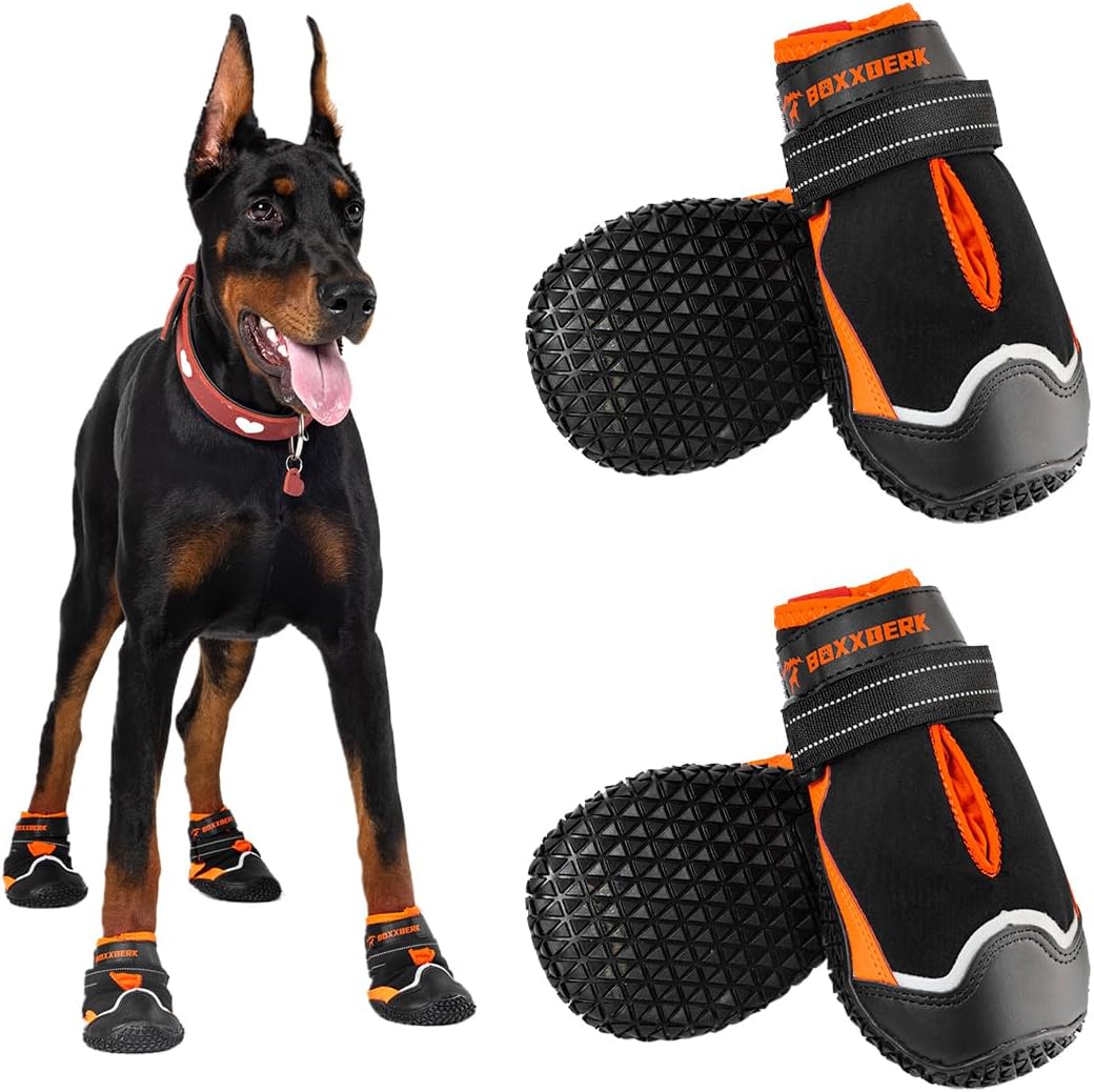 Side view of Boxxberk dog boots for hiking