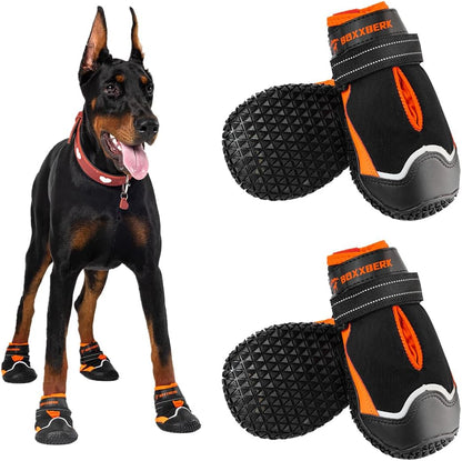 Side view of Boxxberk dog boots for hiking