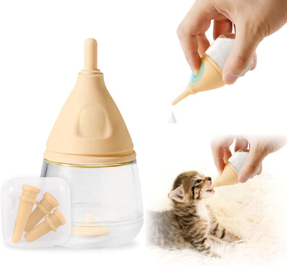 RockTech Ergonomic Kitten Bottle Feeding kit, Puppy Bottles for Nursing Puppy Milk -40ml Anti-Choking Slow Flow Nursing Bottle for Newborn Kittens/Puppies/Small Animals,Silicone Feeder (Blue) - Image 9