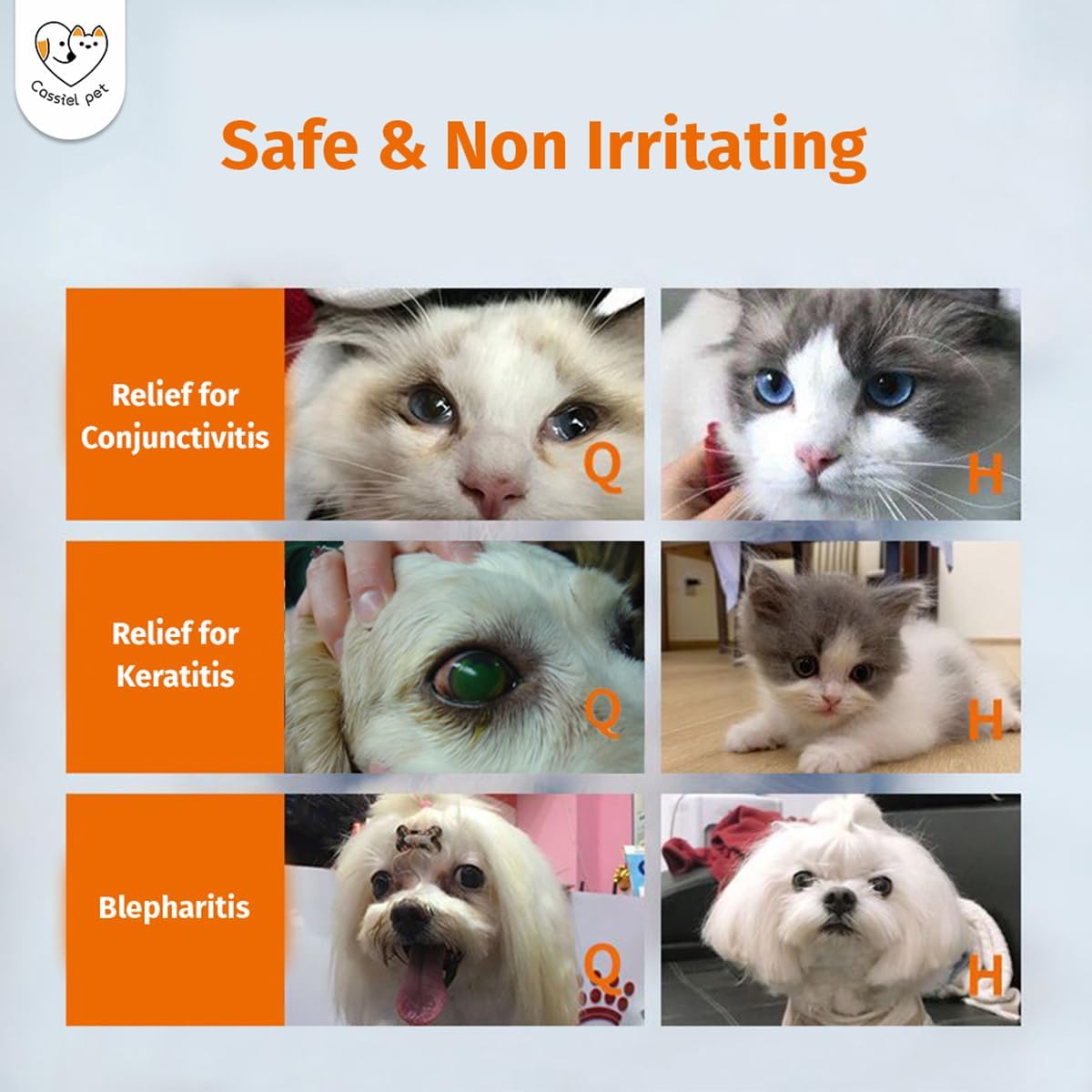 Dog and cat eye cleaner solution for removing stubborn tear stains.