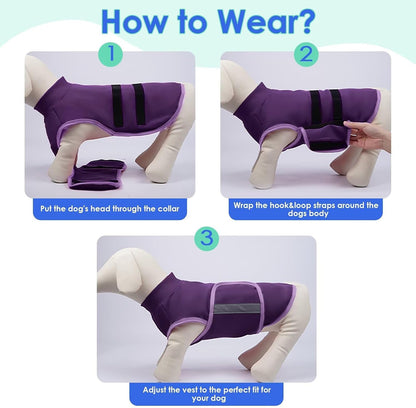 MIGOHI Dog Anxiety Relief Coat,Comfort Anxiety Vest for Dogs,Adjustable Dog Anxiety Calming Wrap for Fireworks,Thunderstorms,Travel,Separation,Anxiety Jacket for Small Dogs,S,Purple - Image 9