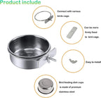 Bird cage water and food bowl set with included feeding spoons