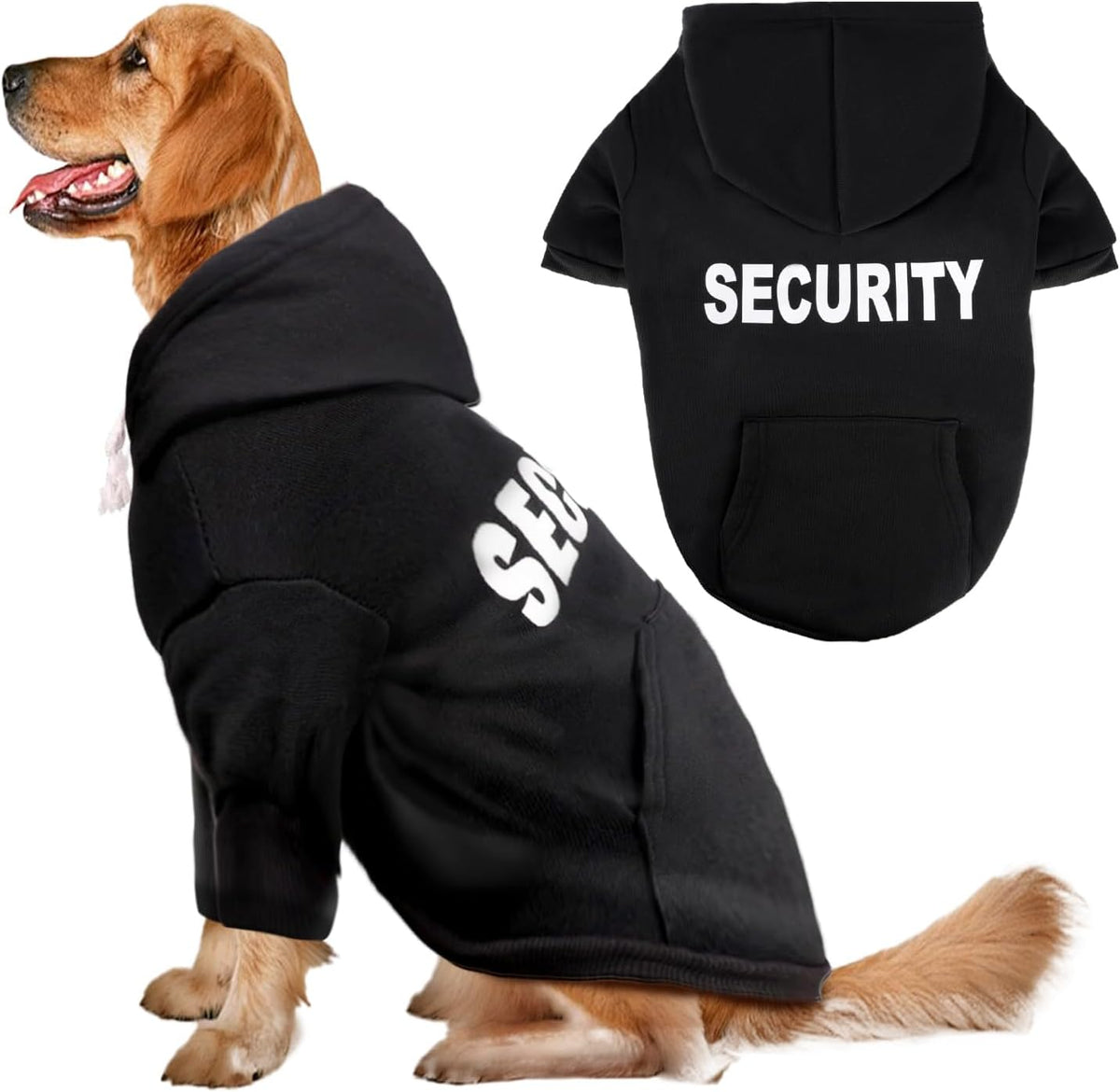 Dog Basic Hoodie Soft Dog Clothes Cold Weather Sweaters for Medium Large Dogs Cozy Fabric Warm Sweatshirt with Leash Hole for Boys (Security, X-Small (2-5 lbs)) - Image 14