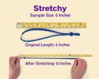 Premium elastic spandex and nylon material of the whelping bands demonstrating its safe stretch capability.