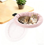 Pawaboo Cat Desk Bed, Sunken Cats Hammock with Steel Clamp Hold up to 40lbs, One-click Foldable Cat Side Table Beds with Soft Plush, Reversible & Washable Hanging Cats Bed for Game Office Home Desktop - Image 10
