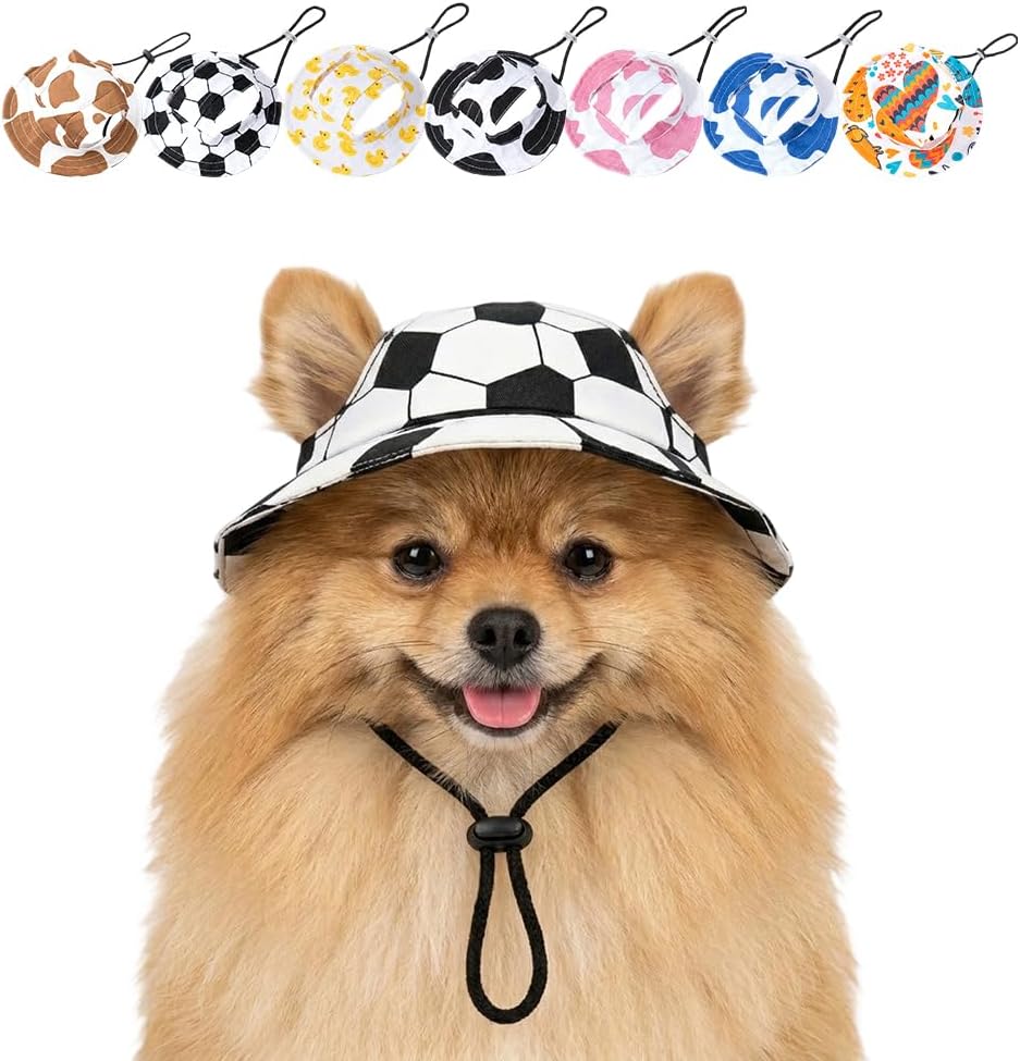 Pet Hat with Ear Holes, Sunscreen Baseball Cap for Small and Medium Dogs, Outdoor Climbing Hat Summer Pet Products, Adjustable Drawstring Cotton Canvas Cap (Orange-M) - Image 9