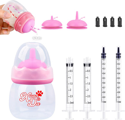 Pet Feeding Bottle and Syringes,60ml Nursing Bottle, 3 Sizes Nipples with Ventilation Valve Resistant Tearing Perfect for Puppies, Kittens, Small Wildlife (Blue) - Image 9